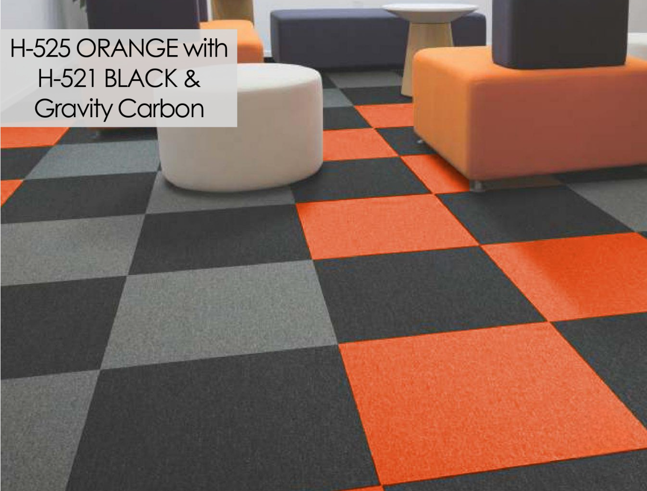 Hego Highlighter Orange Spectrum Carpet Tile - Bright & Bold Flooring | Enera