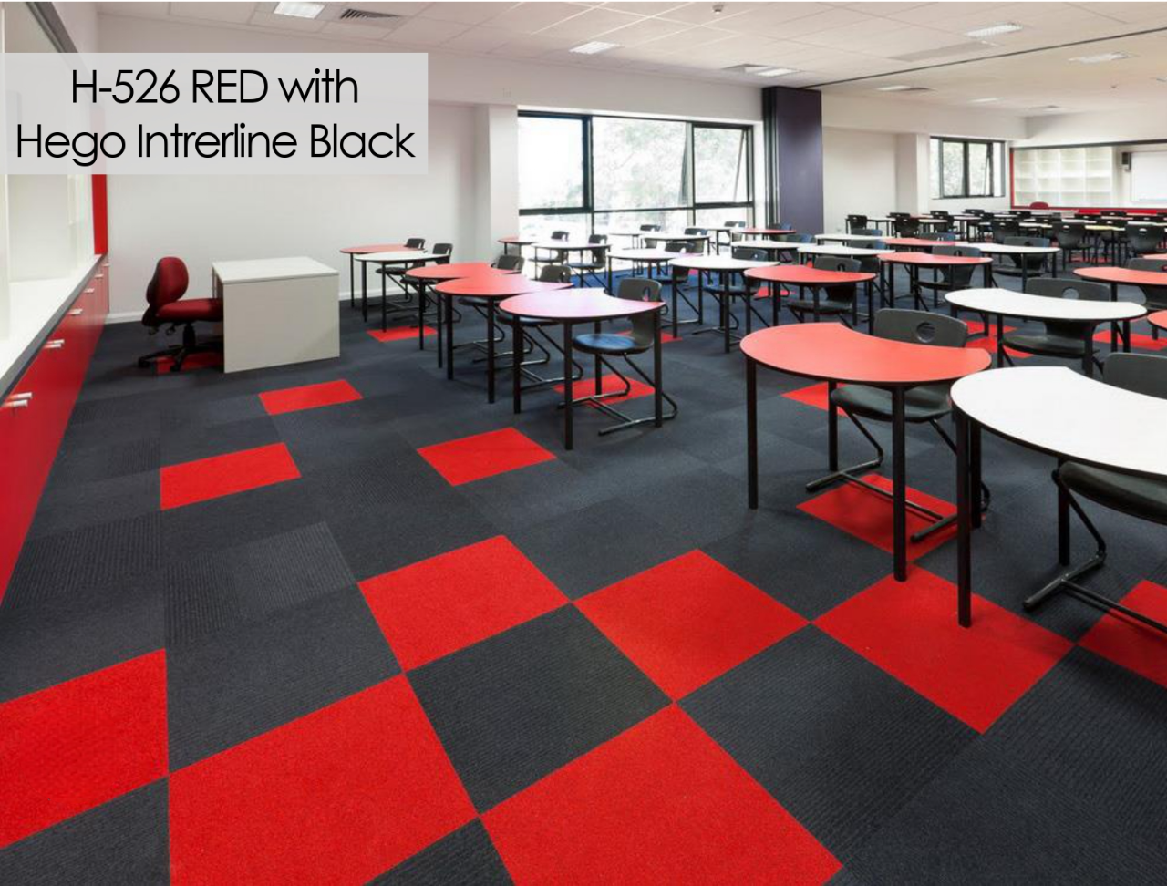 Hego Highlighter Red Spectrum Carpet Tile - Bold & Vibrant Flooring | Enera