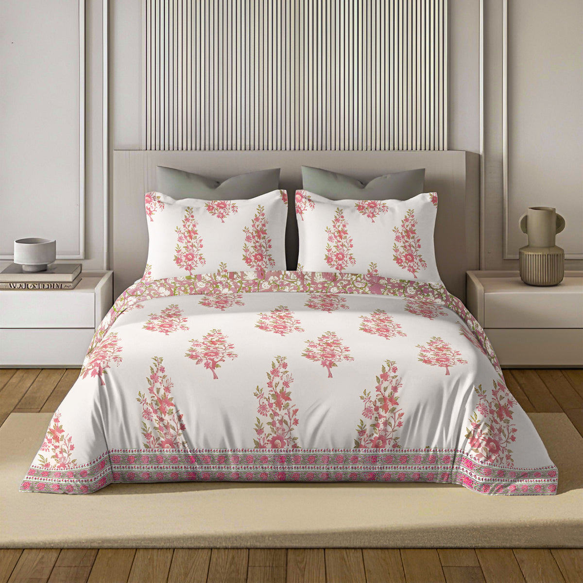 Ocean Jaipuri Kamla Quilt Lavender | 100% Cotton | Double Bed Comforter