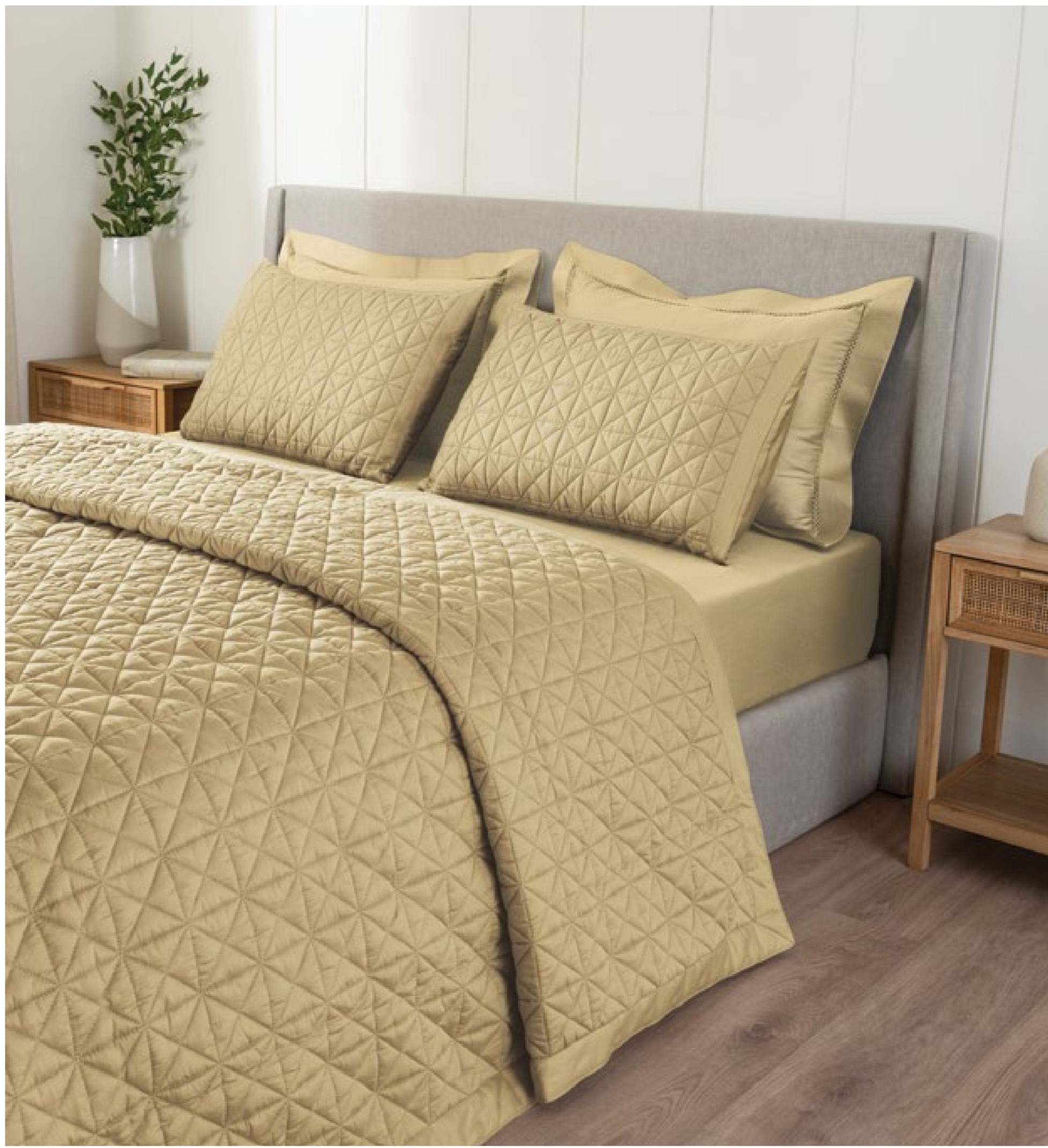 D Decor Legacy II Collection Warm Sand Quilted Bedspread Set | Luxurious Comfort | Enera