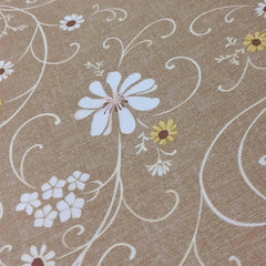 Enera Printed Tuscany Round Light Brown Color Table Cover (FLR194BR) - enera