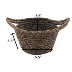 Enera Knit Craft Basket Small Size Gold Melange Color 14(L) x 14(W) x 9(H) - enera