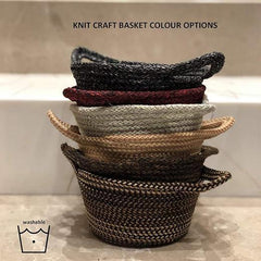 Enera Knit Craft Basket Small Size Gold Melange Color 14(L) x 14(W) x 9(H) - enera