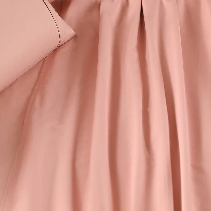 Enera Slumber Collection Peach Blossom Color Plain King Size double Bedsheet with 2 pillow covers