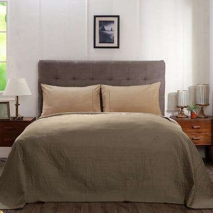 Enera Vintage Pinch Line Indigo Grey Marble Color Double Bed Dohar