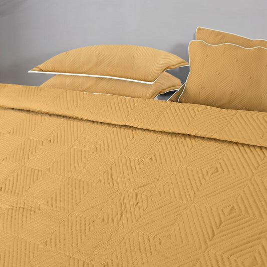 Enera Rosario Yellow Color King Size Bedcover - enera