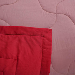 Enera Vincent Collection Brick Red & Cameo Brown Color Double Bed Comforter Set - enera