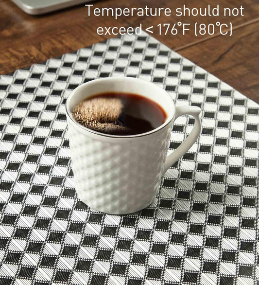 Enera Vinyl White & Black Color 30x45 cm Table Mat - enera