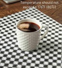 Enera Vinyl White & Black Color 30x45 cm Table Mat - enera
