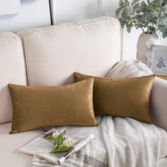 Enera Casper Sn 16 Gold Color 11x19 Inch Plain Cushion Cover - enera