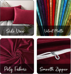 Enera Coop Casper Sn 41 Maroon Color 11x19 Inch Plain Velvet Cushion Cover - enera