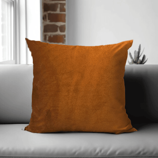Enera Casper SN 12 Mustard Orange Color 16x16 Inch Plain Cushion Cover - enera