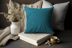 Enera Casper SN33 Peacock Color 16X16 Inch Plain Cushion Cover - enera
