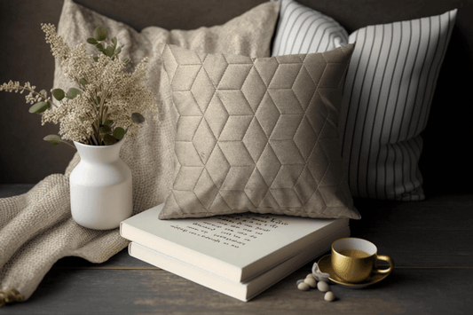 Enera Pale-2 Light Brown Color 16x16 Inch Cushion Cover - enera