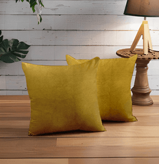 Enera Casper Sn16 Bright Yellow Color 18x18 Inch Plain Cushion Cover - enera