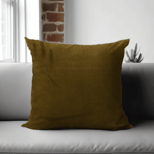 Enera Casper SN19 Olive Green Color 18x18 Inch Plain Cushion Cover - enera