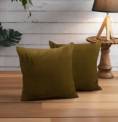 Enera Casper SN19 Olive Green Color 18x18 Inch Plain Cushion Cover - enera