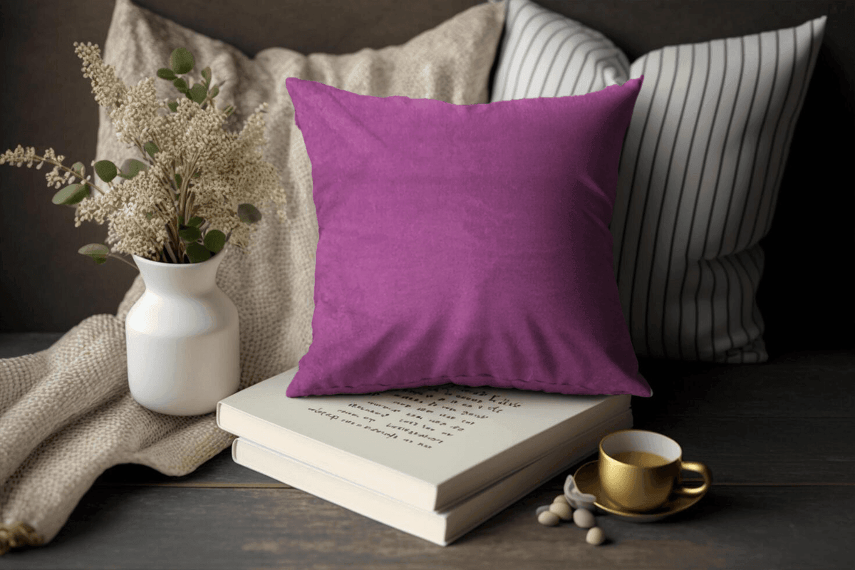 Enera Casper Sn47 Rich Purple Color 18x18 Inch Plain Cushion Cover - enera