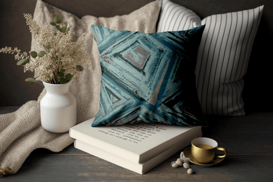 Enera Vane Sn 24 Multi Blue Color 18x18 Inch Cushion Cover - enera