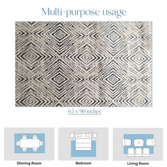 Enera Charlon MT10600 Collection Sterling Black Color 160x230 cm Stylish Carpet - enera