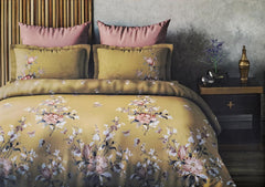 D'Decor Cherish Collection Abelia-Ochre Color Double Bed Comforter - enera