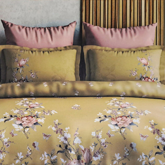 D'Decor Cherish Collection Abelia-Ochre Color Double Bed Comforter - enera