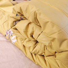 D'Decor Cherish Collection Abelia-Ochre Color Double Bed Comforter - enera