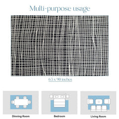 Enera INK 463002 AF900 Collection Black & White Color 160x230 cm Stylish Carpet - enera