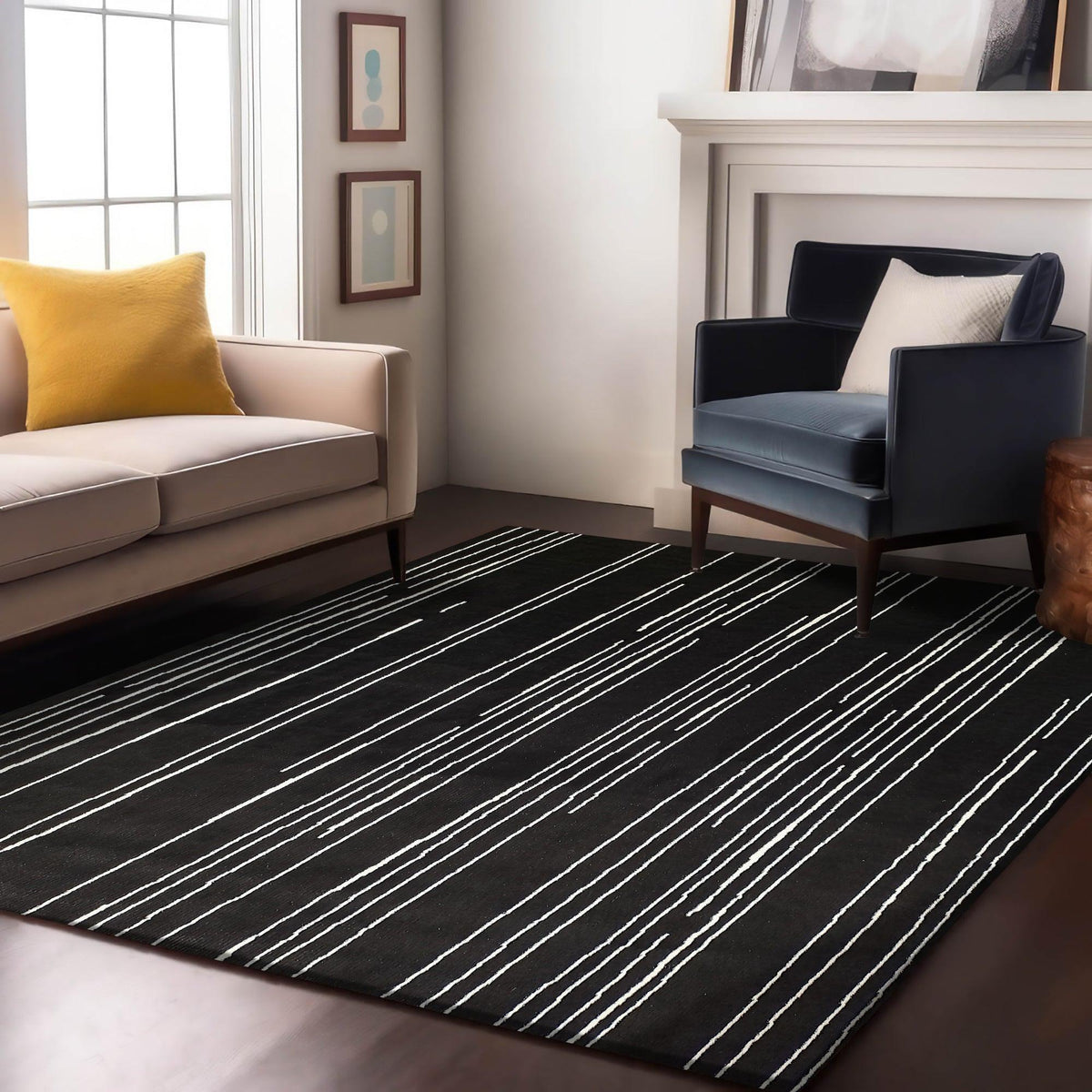 Enera Luna 463015 AF900 Collection Black & White Color 160x230 cm Stylish Carpet - enera