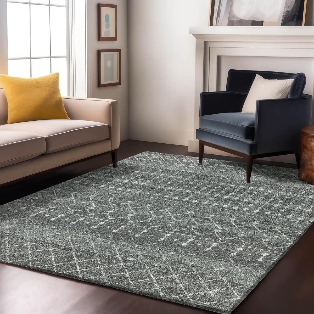 Enera Optimist 54586-94 Collection Dark Grey Color 160x230 cm Carpet - enera