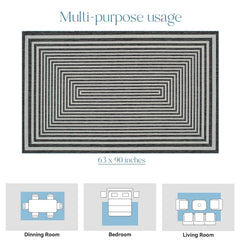 Enera Reflex-30 Collection Black & White Color 160x230 cm Stylish Carpet - enera