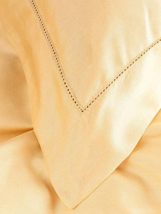 D'Decor Spotlight Collection Wheat Color Plain King Size double Bedsheet with 2 pillow covers - enera
