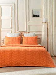 D'Decor Spectrum PD12 Ginger Fern Color Double Bedcover Set - enera