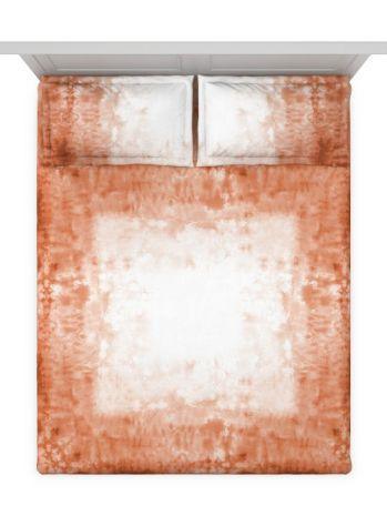 D'Decor Esteem Gradiance-Coral Gold King Size Double Bedsheet - enera