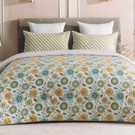 Enera Optima Collection Eloise-Evergreen Color Printed Fitted Sheet - enera