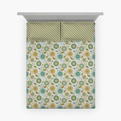 Enera Optima Collection Eloise-Evergreen Color Printed Fitted Sheet - enera