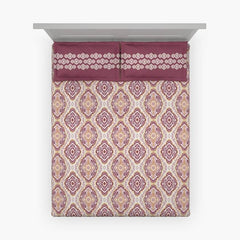 Enera Optima Collection Morocco-Plum Color Printed Fitted Sheet - enera