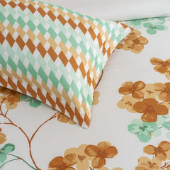 Enera Optima Collection Jardin-Tangerine Color Printed Fitted Sheet - enera
