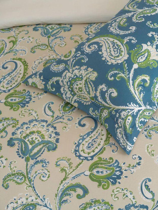 Enera Optima Collection Camelia-Blue Bell Color Printed Fitted Sheet - enera