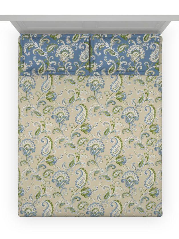 Enera Optima Collection Camelia-Blue Bell Color Printed Fitted Sheet - enera