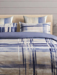 D'Decor Icons Chalk True Navy King Size Bedsheet - enera
