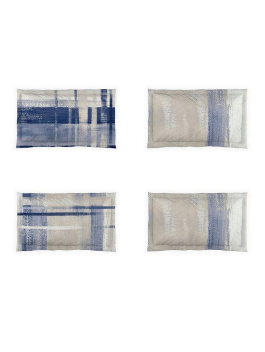 D'Decor Icons Chalk True Navy King Size Bedsheet - enera