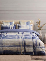 D'Decor Icons Chalk True Navy King Size Bedsheet - enera