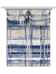 D'Decor Icons Chalk True Navy King Size Bedsheet - enera