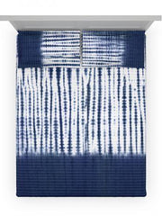 D'Decor Indigo Moods Shibori-Blue Horizon King Size Double Bedsheet - enera