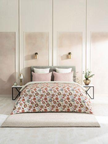 D'Decor Optima Eloise Garnet Red Ethnic Single Bed Sheet - enera