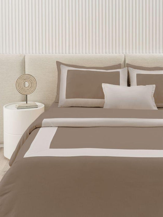 D'Decor Urban Timeless Collection Bold Tortilla Oat Color Plain King Size double Bedsheet with 2 pillow covers - enera