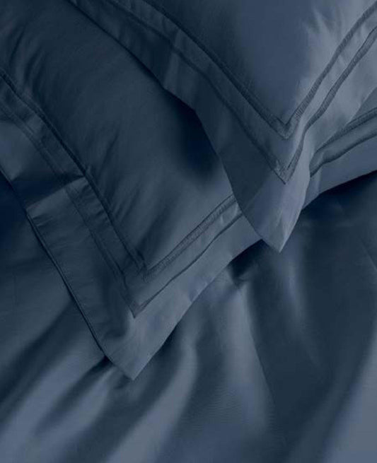 D'Decor Spotlight Collection Navy Blue Color Plain King Size double Bedsheet with 2 pillow covers - enera