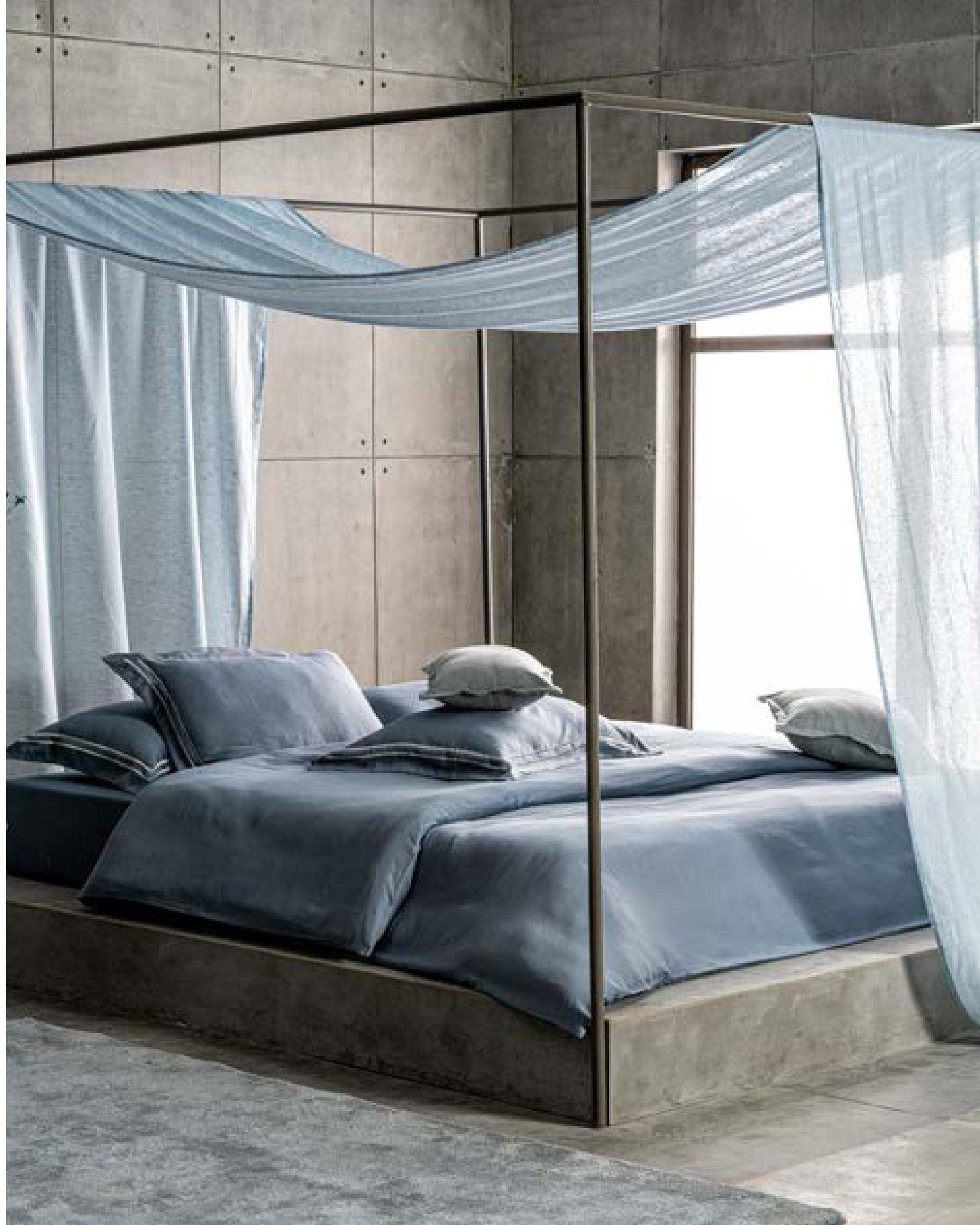 D'Decor Spotlight Collection Denim Color Plain King Size double Bedsheet with 2 pillow covers - enera