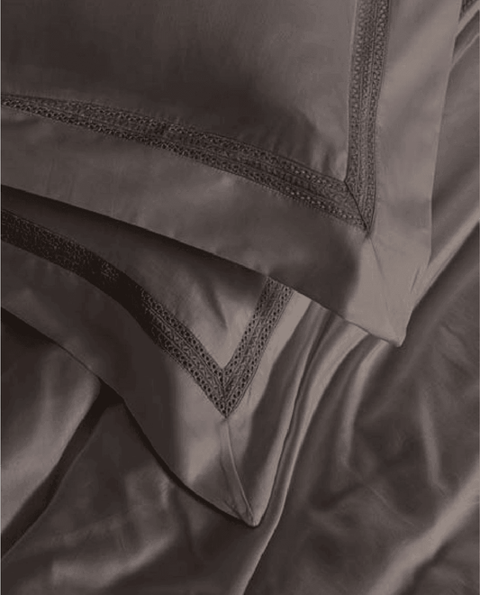 D'Decor Spotlight Collection Charcoal Color Plain King Size double Bedsheet with 2 pillow covers - enera